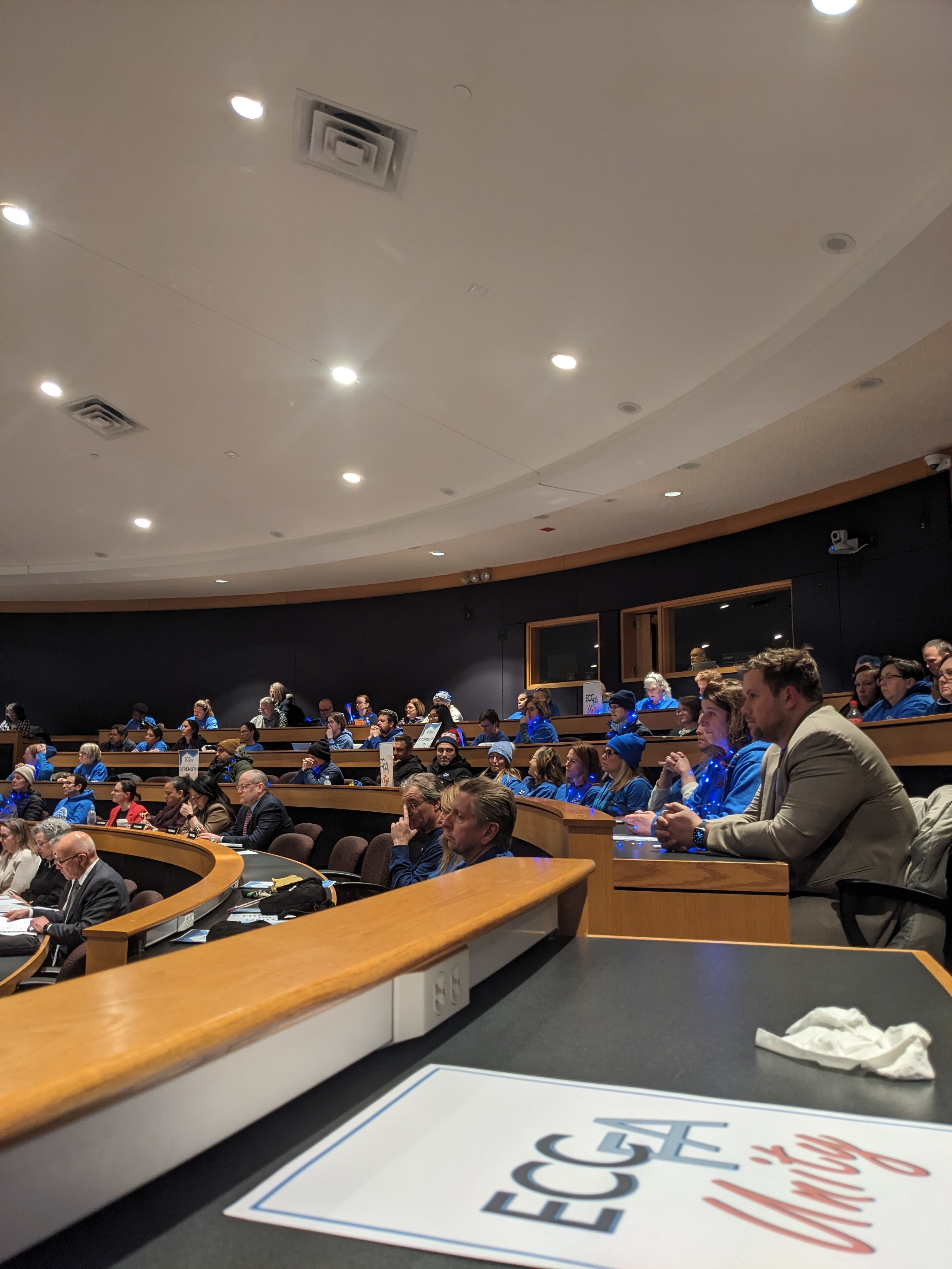 ECCFA members sit in on a January 2026 Board of Trustees meeting